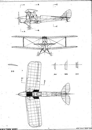 DH.82A Tiger Moth 1 of 2
(jpg format, - dpi, 235 KB).

Link to file: [url]http://smm.solidmodelmemories.net/Gallery/albums/userpics/-[/url]

[i]These plans are placed here in review of their accuracy and historical content. They are for personal use only and not to be reproduced commercially. Copyrights remain with the original copyright holders and are not the property of Solid Model Memories. Please post comment regarding the accuracy of the drawings in the section provided on the individual page of the plan you are reviewing. If you build this model or if you have images of the original subject itself, please let us know. If you are the copyright holder of the work in question and wish to have it removed please contact SMM [/i]

Keywords: DH.82A TIGER MOTH