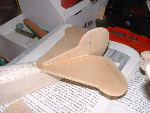 Fokker D7
Tail in place,note the offset to port as set up by the Fokker factory to eliminate torque.
