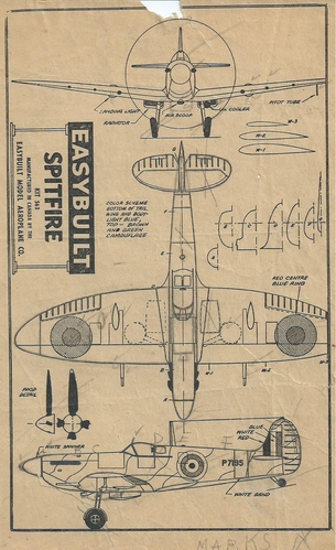Another plan for the nostalgia group - an Easybuilt Spitfire from the '40s 
