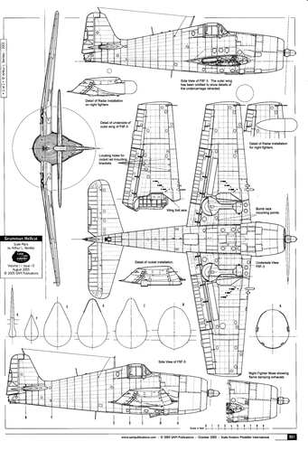 F6F Hellcat Plan B
(jpg format, - dpi, 1354 KB).

Link to file: [url]http://smm.solidmodelmemories.net/Gallery/albums/userpics/-[/url]

[i]These plans are placed here in review of their accuracy and historical content. They are for personal use only and not to be reproduced commercially. Copyrights remain with the original copyright holders and are not the property of Solid Model Memories. Please post comment regarding the accuracy of the drawings in the section provided on the individual page of the plan you are reviewing. If you build this model or if you have images of the original subject itself, please let us know. If you are the copyright holder of the work in question and wish to have it removed please contact SMM [/i]
Keywords: F6F Hellcat Plan B