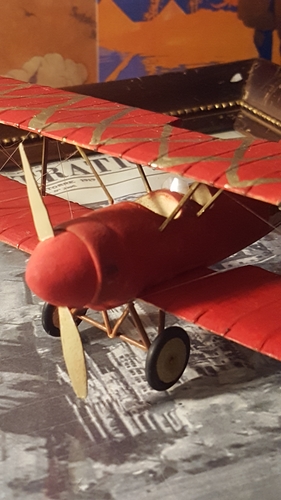Front left nose view with MS decal
Keywords: Morane, Saulnier, BB, wooden, model, 1/48th, scale, hand, carved, printed, decals