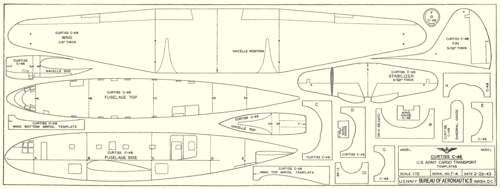 F-4 Curtiss C-46 Patterns (restoration)
Restoration of patterns by David T.
(gif format, 300 dpi, 198 KB).

[b]Click on image to display file in original format[/b]

[url=hhttp://smm.solidmodelmemories.net/Gallery/albums/userpics/10028/F-4_Curtiss_C-46_patterns.gif]Direct Link to File[/url]

[i]These plans are placed here in review of their accuracy and historical content. They are for personal use only and not to be reproduced commercially. Copyrights remain with the original copyright holders and are not the property of Solid Model Memories. Please post comment regarding the accuracy of the drawings in the section provided on the individual page of the plan you are reviewing. If you build this model or if you have images of the original subject itself, please let us know. If you are the copyright holder of the work in question and wish to have it removed please contact SMM.[/i]
Keywords: F-4 Curtiss C-46 Patterns (restoration)