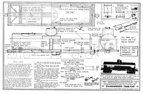 Standardized Tank Car
(jpg format, -- dpi, 240 KB).

[b]Click on image to display file in original format[/b]

[url=http://smm.solidmodelmemories.net/Gallery/albums/userpics/10028/clevrt1kitplanlarge.jpg]Direct Link to File[/url]

[i]These plans are placed here in review of their accuracy and historical content. They are for personal use only and not to be reproduced commercially. Copyrights remain with the original copyright holders and are not the property of Solid Model Memories. Please post comment regarding the accuracy of the drawings in the section provided on the individual page of the plan you are reviewing. If you build this model or if you have images of the original subject itself, please let us know. If you are the copyright holder of the work in question and wish to have it removed please contact SMM.[/i]
Keywords: tank car railroad train cleveland