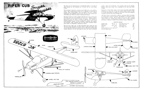 Strombecker Super Cub Side 1
(gif format, - dpi, 162 KB).

Link to file: [url]http://smm.solidmodelmemories.net/Gallery/albums/userpics/-[/url]

[i]These plans are placed here in review of their accuracy and historical content. They are for personal use only and not to be reproduced commercially. Copyrights remain with the original copyright holders and are not the property of Solid Model Memories. Please post comment regarding the accuracy of the drawings in the section provided on the individual page of the plan you are reviewing. If you build this model or if you have images of the original subject itself, please let us know. If you are the copyright holder of the work in question and wish to have it removed please contact SMM [/i]

Keywords: Strombecker Super Cub Side 1