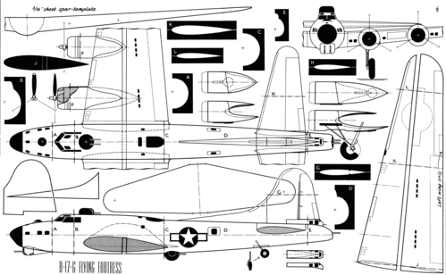 Boeing B-17G
(gif format, - dpi, 265 KB).

Link to file: [url]http://smm.solidmodelmemories.net/Gallery/albums/userpics/-[/url]

[i]These plans are placed here in review of their accuracy and historical content. They are for personal use only and not to be reproduced commercially. Copyrights remain with the original copyright holders and are not the property of Solid Model Memories. Please post comment regarding the accuracy of the drawings in the section provided on the individual page of the plan you are reviewing. If you build this model or if you have images of the original subject itself, please let us know. If you are the copyright holder of the work in question and wish to have it removed please contact SMM [/i]

Keywords: Boeing B-17G