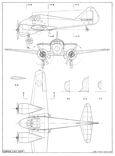 Curtiss AT-9
(gif format, - dpi, 148 KB).

Link to file: [url]http://smm.solidmodelmemories.net/Gallery/albums/userpics/-[/url]

[i]These plans are placed here in review of their accuracy and historical content. They are for personal use only and not to be reproduced commercially. Copyrights remain with the original copyright holders and are not the property of Solid Model Memories. Please post comment regarding the accuracy of the drawings in the section provided on the individual page of the plan you are reviewing. If you build this model or if you have images of the original subject itself, please let us know. If you are the copyright holder of the work in question and wish to have it removed please contact SMM [/i]

Keywords: Curtiss AT-9