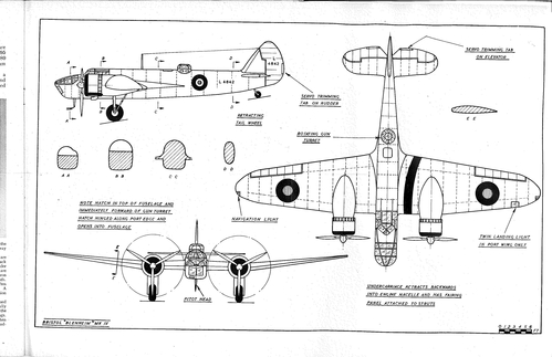 Bristol Blenheim
(jpg format, - dpi, 893 KB).

Link to file: [url]http://smm.solidmodelmemories.net/Gallery/albums/userpics/-[/url]

[i]These plans are placed here in review of their accuracy and historical content. They are for personal use only and not to be reproduced commercially. Copyrights remain with the original copyright holders and are not the property of Solid Model Memories. Please post comment regarding the accuracy of the drawings in the section provided on the individual page of the plan you are reviewing. If you build this model or if you have images of the original subject itself, please let us know. If you are the copyright holder of the work in question and wish to have it removed please contact SMM [/i]

Keywords: Bristol Blenheim MkIV
