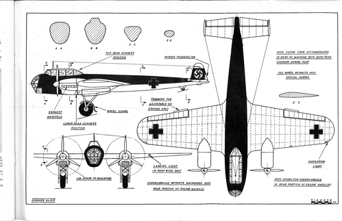 Dornier Do215
(jpg format, - dpi, 1155 KB).

Link to file: [url]http://smm.solidmodelmemories.net/Gallery/albums/userpics/-[/url]

[i]These plans are placed here in review of their accuracy and historical content. They are for personal use only and not to be reproduced commercially. Copyrights remain with the original copyright holders and are not the property of Solid Model Memories. Please post comment regarding the accuracy of the drawings in the section provided on the individual page of the plan you are reviewing. If you build this model or if you have images of the original subject itself, please let us know. If you are the copyright holder of the work in question and wish to have it removed please contact SMM [/i]

Keywords: Dornier Do215
