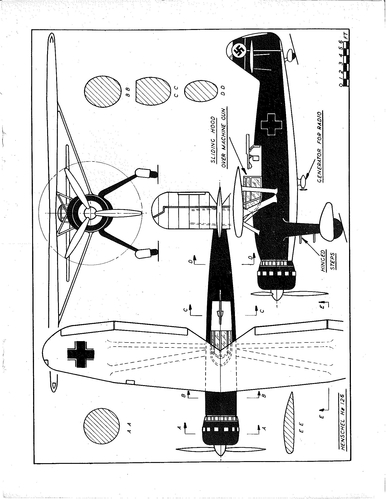 Henschel Hs126
(jpg format, - dpi, 491 KB).

Link to file: [url]http://smm.solidmodelmemories.net/Gallery/albums/userpics/-[/url]

[i]These plans are placed here in review of their accuracy and historical content. They are for personal use only and not to be reproduced commercially. Copyrights remain with the original copyright holders and are not the property of Solid Model Memories. Please post comment regarding the accuracy of the drawings in the section provided on the individual page of the plan you are reviewing. If you build this model or if you have images of the original subject itself, please let us know. If you are the copyright holder of the work in question and wish to have it removed please contact SMM [/i]

Keywords: Henschel Hs126