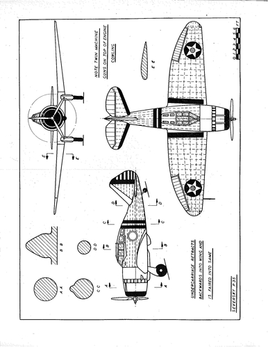 Seversky P-35
(jpg format, - dpi, 441 KB).

Link to file: [url]http://smm.solidmodelmemories.net/Gallery/albums/userpics/-[/url]

[i]These plans are placed here in review of their accuracy and historical content. They are for personal use only and not to be reproduced commercially. Copyrights remain with the original copyright holders and are not the property of Solid Model Memories. Please post comment regarding the accuracy of the drawings in the section provided on the individual page of the plan you are reviewing. If you build this model or if you have images of the original subject itself, please let us know. If you are the copyright holder of the work in question and wish to have it removed please contact SMM [/i]

Keywords: Seversky P-35