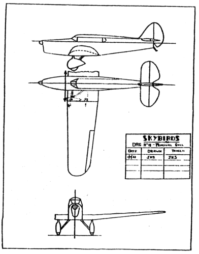 Skybirds Percival Gull
[i]These plans are placed here in review of their accuracy and historical content. They are for personal use only and not to be reproduced commercially. Copyrights remain with the original copyright holders and are not the property of Solid Model Memories. Please post comment regarding the accuracy of the drawings in the section provided on the individual page of the plan you are reviewing. If you build this model or if you have images of the original subject itself, please let us know. If you are the copyright holder of the work in question and wish to have it removed please contact SMM [/i]
Keywords: Skybirds Percival Gull