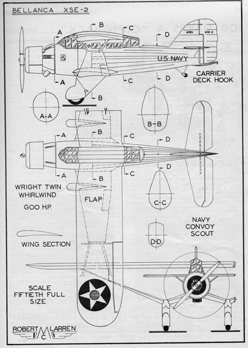Bellanca XSE-2
(jpg format, - dpi, 834 KB).

Link to file: [url]http://smm.solidmodelmemories.net/Gallery/albums/userpics/-[/url]

[i]These plans are placed here in review of their accuracy and historical content. They are for personal use only and not to be reproduced commercially. Copyrights remain with the original copyright holders and are not the property of Solid Model Memories. Please post comment regarding the accuracy of the drawings in the section provided on the individual page of the plan you are reviewing. If you build this model or if you have images of the original subject itself, please let us know. If you are the copyright holder of the work in question and wish to have it removed please contact SMM [/i]

Keywords: Bellanca XSE-2