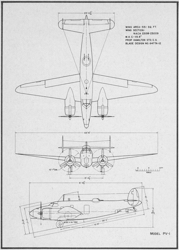 Lockheed PV-1 Ventura 1 of 2
(jpg format, - dpi, 674 KB).

Link to file: [url]http://smm.solidmodelmemories.net/Gallery/albums/userpics/-[/url]

[i]These plans are placed here in review of their accuracy and historical content. They are for personal use only and not to be reproduced commercially. Copyrights remain with the original copyright holders and are not the property of Solid Model Memories. Please post comment regarding the accuracy of the drawings in the section provided on the individual page of the plan you are reviewing. If you build this model or if you have images of the original subject itself, please let us know. If you are the copyright holder of the work in question and wish to have it removed please contact SMM [/i]

Keywords: Lockheed PV-1 Ventura