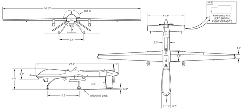 Predator UAV
(jpg format, - dpi, 311 KB).

Link to file: [url]http://smm.solidmodelmemories.net/Gallery/albums/userpics/-[/url]

[i]These plans are placed here in review of their accuracy and historical content. They are for personal use only and not to be reproduced commercially. Copyrights remain with the original copyright holders and are not the property of Solid Model Memories. Please post comment regarding the accuracy of the drawings in the section provided on the individual page of the plan you are reviewing. If you build this model or if you have images of the original subject itself, please let us know. If you are the copyright holder of the work in question and wish to have it removed please contact SMM [/i]

Keywords: Predator UAV