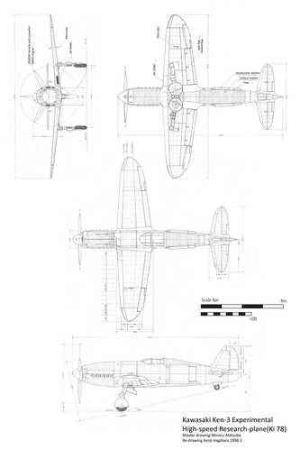 Kawasaki Ken-3 Experimental Research-plane(Ki-78)
(jpg format, - dpi, 296 KB).

Link to file: [url]http://smm.solidmodelmemories.net/Gallery/albums/userpics/-[/url]

[i]These plans are placed here in review of their accuracy and historical content. They are for personal use only and not to be reproduced commercially. Copyrights remain with the original copyright holders and are not the property of Solid Model Memories. Please post comment regarding the accuracy of the drawings in the section provided on the individual page of the plan you are reviewing. If you build this model or if you have images of the original subject itself, please let us know. If you are the copyright holder of the work in question and wish to have it removed please contact SMM [/i]
Keywords: Kawasaki Ken-3 Experimental Research-plane(Ki-78) Japan