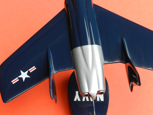 Finished model Vought F7U-1, tail detail
