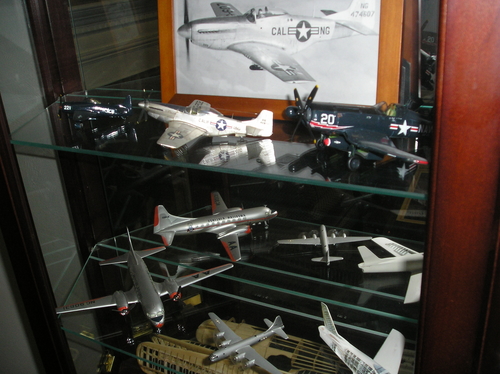 Display case of models by Roger Cortani
