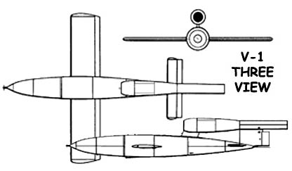 The three view set that was used to build the V-1.
