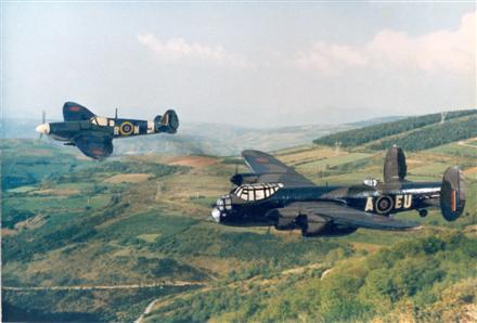 Lancaster With escort
Keywords: Cliff Strachan Lancaster