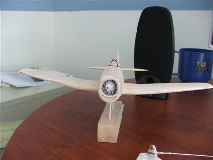 Lou's Hellcat
carving was easy, finishing was another story although not as bad as other have mentioned. The balsa was the hardest balsa I could find.
Keywords: Solid Model Memories SMM Grumman Hellcat Aircraft  Wood Carving Scratchbuilt