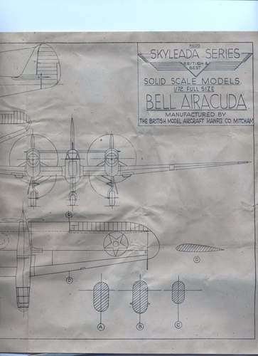 Bell Airacuda.PT.1 Of 3
(jpg format, -- dpi, 1442 KB).

[b]Click on image to download file in original format[/b]
file url: 
http://smm.solidmodelmemories.net/Gallery/albums/userpics/--

[i]These plans are placed here in review of their accuracy and 
historical content. They are for personal use only and not to
be reproduced commercially. Copyrights remain with the original
copyright holders and are not the property of Solid Model
Memories. Please post comment regarding the accuracy of the
drawings in the section provided on the individual page of the 
plan you are reviewing. If you build this model or if you have 
images of the original subject itself, please let us know. If
you are the copyright holder of the work in question and wish
to have it removed please contact SMM [/i]

Keywords: Skyleada Series Bell Airacuda