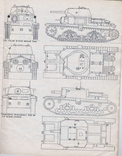 Tank M13/34 Itaian
M.M. Aug. 1963.
Keywords: TANK AND SELF-PROPELLED GUN M13/34 ITALIAN.