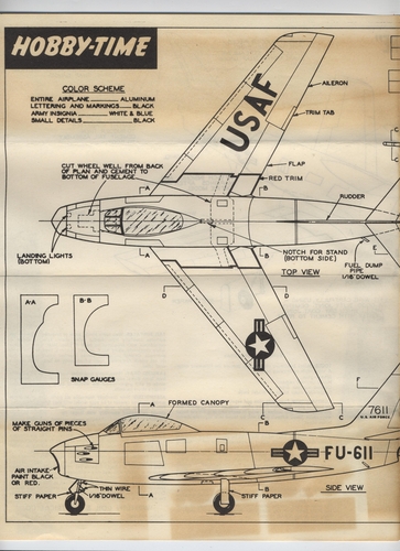 North American F-86 Sabre 3 of 3
(jpg format, -- dpi, 1855 KB).

[b]Click on image to download file in original format[/b]
file url: 
http://smm.solidmodelmemories.net/Gallery/albums/userpics/006~5.jpg

[i]These plans are placed here in review of their accuracy and 
historical content. They are for personal use only and not to
be reproduced commercially. Copyrights remain with the original
copyright holders and are not the property of Solid Model
Memories. Please post comment regarding the accuracy of the
drawings in the section provided on the individual page of the 
plan you are reviewing. If you build this model or if you have 
images of the original subject itself, please let us know. If
you are the copyright holder of the work in question and wish
to have it removed please contact SMM [/i]
Keywords: Hobby-Time F-86 Sabre