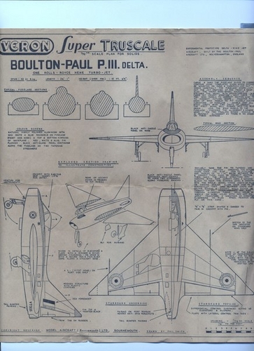 Boulton-Paul P111. Delta.
(jpg format, -- dpi, 81 KB).

[b]Click on image to download file in original format[/b]
file url: 
http://smm.solidmodelmemories.net/Gallery/albums/userpics/008gn2.jpg

[i]These plans are placed here in review of their accuracy and 
historical content. They are for personal use only and not to
be reproduced commercially. Copyrights remain with the original
copyright holders and are not the property of Solid Model
Memories. Please post comment regarding the accuracy of the
drawings in the section provided on the individual page of the 
plan you are reviewing. If you build this model or if you have 
images of the original subject itself, please let us know. If
you are the copyright holder of the work in question and wish
to have it removed please contact SMM [/i]

Keywords: BOULTON-PAUL P111.