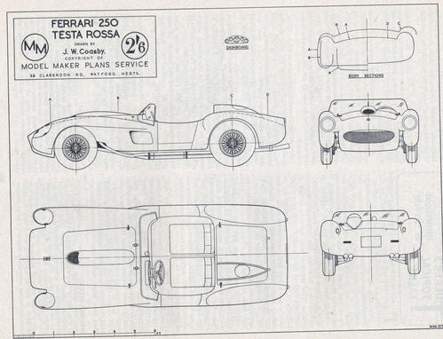 Ferrari 250 Testa Rossa.
(jpg format, -- dpi, 1188 KB).

[b]Click on image to download file in original format[/b]
file url: 
http://smm.solidmodelmemories.net/Gallery/albums/userpics/012rh2.jpg

[i]These plans are placed here in review of their accuracy and 
historical content. They are for personal use only and not to
be reproduced commercially. Copyrights remain with the original
copyright holders and are not the property of Solid Model
Memories. Please post comment regarding the accuracy of the
drawings in the section provided on the individual page of the 
plan you are reviewing. If you build this model or if you have 
images of the original subject itself, please let us know. If
you are the copyright holder of the work in question and wish
to have it removed please contact SMM [/i]

Keywords: FERRARI 250 TESTA ROSSA.