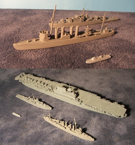 ID Model Floatilla
USS Enterprise, Loch Class Frigate, Wickes Class Destroyer and PT Boat (Garet's) 
Keywords: SSM Hand Carved Solid Wood Scale Wood Model Ship 1/350 Wickes class Destroyer