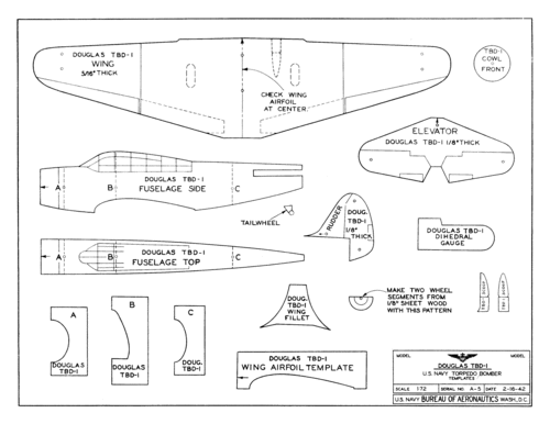 A-5_Douglas_TBD-1_patterns
Link to file: [url]http://smm.solidmodelmemories.net/Gallery/albums/userpics/A-5_Douglas_TBD-1_patterns.gif[/url]

For Plan: [url=http://smm.solidmodelmemories.net/Gallery/displayimage.php?pos=-964]A-5 Douglas TBD-1[/url]

These plans are placed here in review of their accuracy and historical content. They are for personal use only and not to be reproduced commercially. Copyrights remain with the original copyright holders and are not the property of Solid Model Memories. Please post comment regarding the accuracy of the drawings in the section provided on the individual page of the plan you are reviewing. If you build this model or if you have images of the original subject itself, please let us know. If you are the copyright holder of the work in question and wish to have it removed please contact SMM
Keywords: IDplan Identification model A-4 Douglas TBD-1 Devastator U.S. Torpedo-Bomber