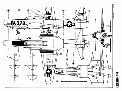 Lockheed F-94A
(gif format, -- dpi, 132 KB).

[b]Click on image to download file in original format[/b]
file url: 
http://smm.solidmodelmemories.net/Gallery/albums/userpics/AT_F-94.gif

[i]These plans are placed here in review of their accuracy and 
historical content. They are for personal use only and not to
be reproduced commercially. Copyrights remain with the original
copyright holders and are not the property of Solid Model
Memories. Please post comment regarding the accuracy of the
drawings in the section provided on the individual page of the 
plan you are reviewing. If you build this model or if you have 
images of the original subject itself, please let us know. If
you are the copyright holder of the work in question and wish
to have it removed please contact SMM [/i]

Keywords: Lockheed F-94A