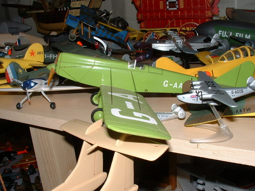 Another view of one of the Avro Avian Monoplanes,wheels were made from vintage cloth buttons filled with plastic wood.
Keywords: AVRO AVIAN MONOPLANE,Solid models,carving models in wood,Solid model memories,old time model building,nostalgic model building