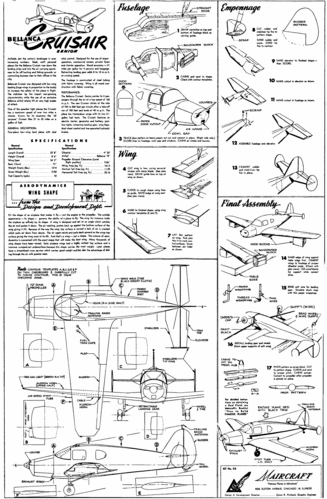 Bellanca Cruisair
Bellanca Cruisair plan by Maircraft.  (GIF format, 300 dpi, 377 KB).

[b]Click on image to download file in original format[/b]

[i]These plans are placed here in review of their accuracy and historical content. They are for personal use only and not to be reproduced commercially. Copyrights remain with the original copyright holders and are not the property of Solid Model Memories. Please post comment regarding the accuracy of the drawings in the section provided on the individual page of the plan you are reviewing. If you build this model or if you have images of the original subject itself, please let us know. If you are the copyright holder of the work in question and wish to have it removed please contact SMM [/i]

