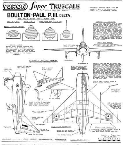 Bouton-Paul P-111 by Veron
(- format, - dpi, - KB).

[b]Click on image to download file in original format[/b]

[i]These plans are placed here in review of their accuracy and historical content. They are for personal use only and not to be reproduced commercially. Copyrights remain with the original copyright holders and are not the property of Solid Model Memories. Please post comment regarding the accuracy of the drawings in the section provided on the individual page of the plan you are reviewing. If you build this model or if you have images of the original subject itself, please let us know. If you are the copyright holder of the work in question and wish to have it removed please contact SMM [/i]

Keywords: veron boulton-paul p-111