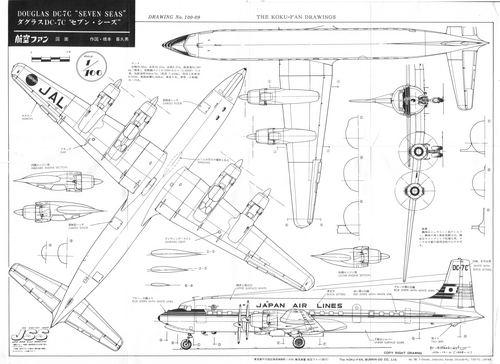 DC-7C
(jpg format, -- dpi, 812 KB).

[b]Click on image to download file in original format[/b]
file url: 
http://smm.solidmodelmemories.net/Gallery/albums/userpics/DC-7C.jpg

[i]These plans are placed here in review of their accuracy and 
historical content. They are for personal use only and not to
be reproduced commercially. Copyrights remain with the original
copyright holders and are not the property of Solid Model
Memories. Please post comment regarding the accuracy of the
drawings in the section provided on the individual page of the 
plan you are reviewing. If you build this model or if you have 
images of the original subject itself, please let us know. If
you are the copyright holder of the work in question and wish
to have it removed please contact SMM [/i]

Keywords: Douglas DC-7C Seven Seas