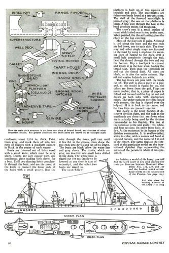 USS Leary DD-158 article page 2
(jpg format, 1.1 MB).

Link to file: [url]http://smm.solidmodelmemories.net/Gallery/albums/userpics/DD-158_Article_Page2.jpg[/url]

[i]These plans are placed here in review of their accuracy and historical content. They are for personal use only and not to be reproduced commercially. Copyrights remain with the original copyright holders and are not the property of Solid Model Memories. Please post comment regarding the accuracy of the drawings in the section provided on the individual page of the plan you are reviewing. If you build this model or if you have images of the original subject itself, please let us know. If you are the copyright holder of the work in question and wish to have it removed please contact SMM [/i]
Keywords: destroyer ship model uss leary dd-158