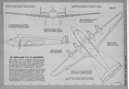 De Havilland Albatross 'Frobisher' class airliner
(jpg format, -- dpi, 571 KB).

[b]Click on image to download file in original format[/b]
file url: 
http://smm.solidmodelmemories.net/Gallery/albums/userpics/DE_Havilland_DH_91_Albatross_.jpeg

[i]These plans are placed here in review of their accuracy and 
historical content. They are for personal use only and not to
be reproduced commercially. Copyrights remain with the original
copyright holders and are not the property of Solid Model
Memories. Please post comment regarding the accuracy of the
drawings in the section provided on the individual page of the 
plan you are reviewing. If you build this model or if you have 
images of the original subject itself, please let us know. If
you are the copyright holder of the work in question and wish
to have it removed please contact SMM [/i]

Keywords: De Havilland Albatross 'Frobisher' class airliner,Solid models,carving models in wood,Solid model memories,old time model building,nostalgic model building