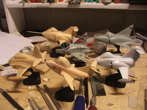 Keywords: Solid Model memories hand carved solid wood scale model airtoons f-101 f-102 f-104 t-33