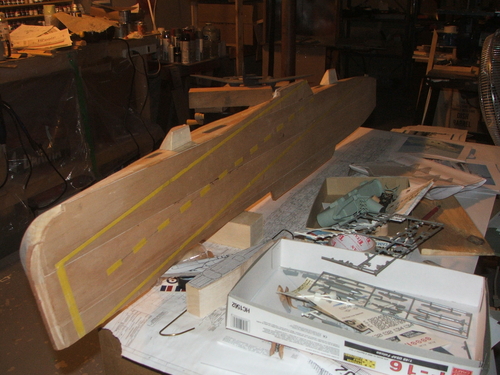 Cutout areas being marked
Keywords: smm solidmodelmemories hand carved solid wood scale ship 1/144 bonaventure hmcs