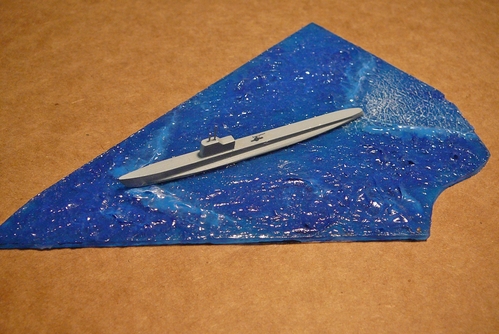 Ocean Diorama Test (side)
I made a test ocean diorama on a shard of acrylic.  I'll make a final diorama and document the method.
Keywords: USS pompano SS-181 submarine model ship wooden diorama