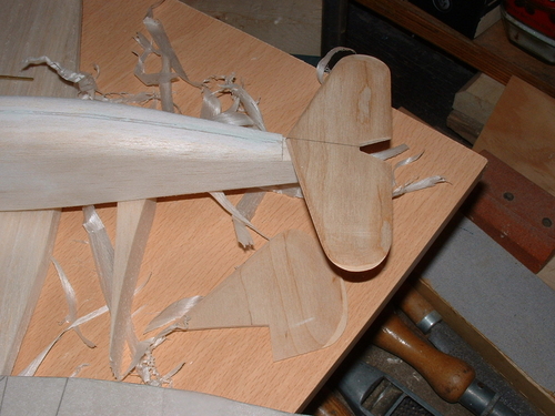 FAIREY PRIMER TRAINER
Tailplane and fin/rudder made from ply offcuts sanded to aerofoil.
Keywords: FAIREY PRIMER,Solid models,carving models in wood,Solid model memories,old time model building,nostalgic model building