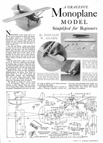 Fairchild 22 monoplane solid model plan
From "Popular Science" magazine, June 1933
(jpg format, -- dpi, 418 KB).

[b]Click on image to download file in original format[/b]
file url: 
http://smm.solidmodelmemories.net/Gallery/albums/userpics/Fairchild-monoplane.jpg

[i]These plans are placed here in review of their accuracy and historical content. They are for personal use only and not to be reproduced commercially. Copyrights remain with the original copyright holders and are not the property of Solid Model Memories. Please post comment regarding the accuracy of the drawings in the section provided on the individual page of the plan you are reviewing. If you build this model or if you have images of the original subject itself, please let us know. If you are the copyright holder of the work in question and wish to have it removed please contact SMM [/i]
Keywords: Fairchild 22