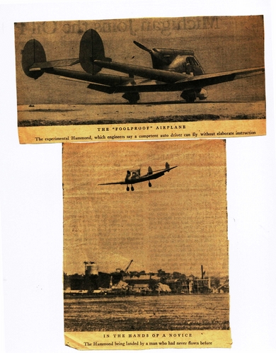 Hammond Foolproof Aircraft Flown Novice 1930s

