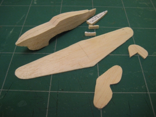 P-40 ID model parts cut out
