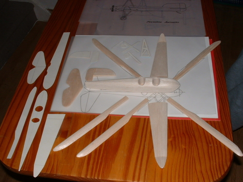 Pitcairn Autogyro
Everything ready for assembly.
Keywords: PITCAIRN AUTOGYRO,Solid models,carving models in wood,Solid model memories,old time model building,nostalgic model building