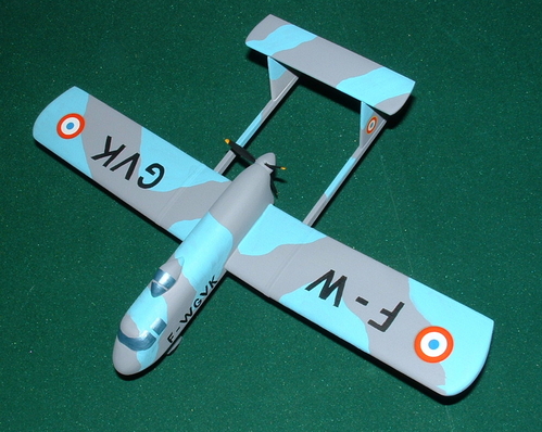 Potez 75 in full French Air Force scheme,note the observation cockpit set high up,good all round view for the pilot.
Keywords: POTEZ 75 Solid model,balsawood,carved models,Solid Model Memories,carving in wood.