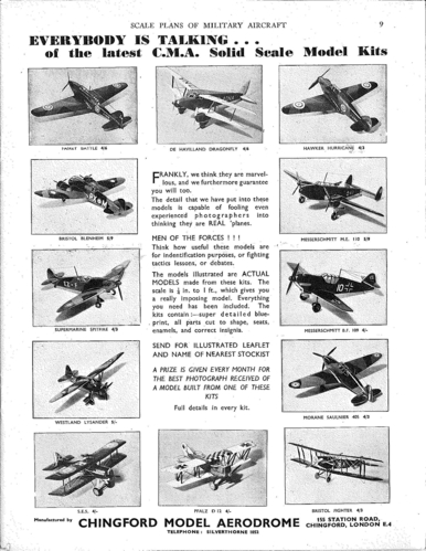 1940 Ad Chingford Model Aerodrome
