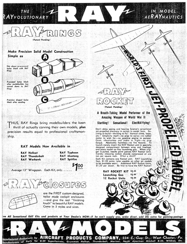 Ray Models
An advertisement from "Model Airplane News" circa mid-1940s.
