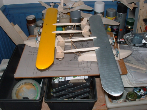 Sikorsky S-38 Amphibian
All ready waiting for dope and paintwork and some warmer weather !
Keywords: SIKORSY S-38 EXPLORERS YACHT,Solid models,carving models in wood,Solid model memories,old time model building,nostalgic model building